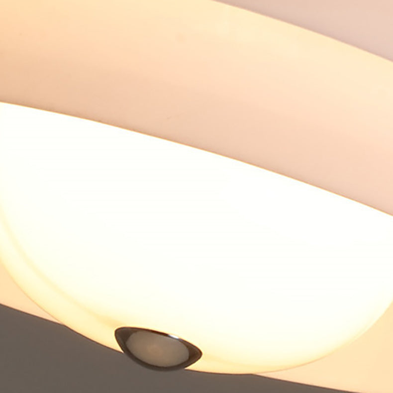 Zeitgenössische nordische runde Kuppel Eisen Glas Acryl 1-Licht Pendelleuchte für Wohnzimmer 