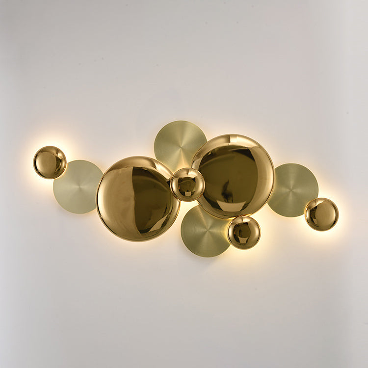 Lámpara de Aplique de Pared LED Redonda de Metal Moderno de Lujo para Sala de Estar 