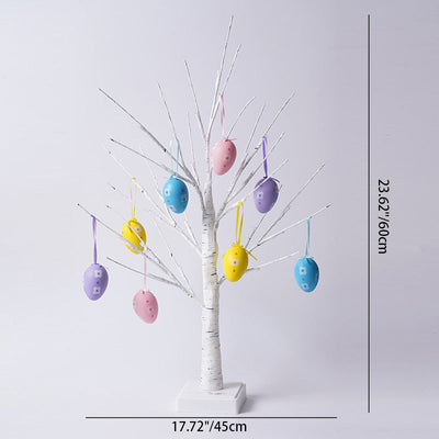 Lampe de table USB LED en plastique avec arbre décoré d'œufs de Pâques créatifs contemporains pour chambre 
