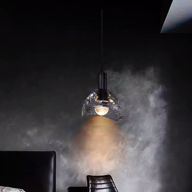 Lustre contemporain de luxe éblouissant en cristal et laiton à 1 lumière pour salon 