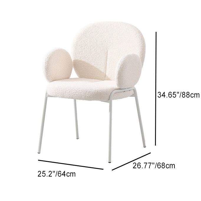 Tabouret de coiffeuse contemporain nordique en velours avec pieds en métal et dossier rond pour chambre 