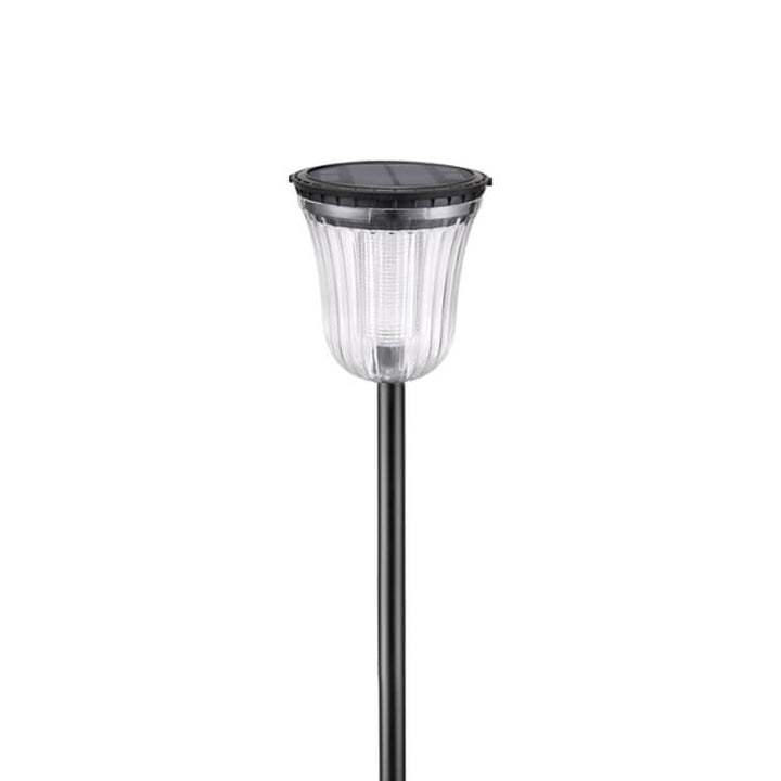 Lampe de pelouse LED moderne noire transparente solaire extérieure imperméable à insérer dans le sol du jardin 