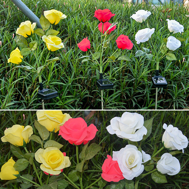 Lumière de paysage LED en acier inoxydable ABS rose étanche solaire créative contemporaine pour jardin 