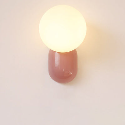 Macaron Cream Style Resin Glass Ball 1-Light Wall Sconce Lamp
