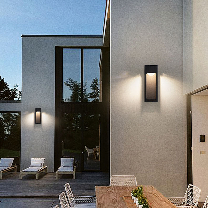 Applique Murale Moderne Minimaliste Étanche en Aluminium Rectangulaire à LED pour Patio Extérieur 