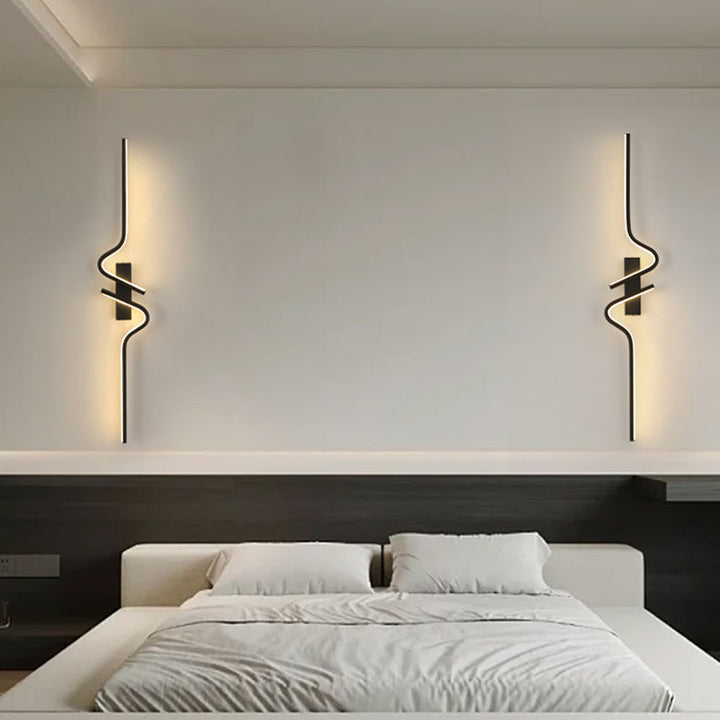 Zeitgenössische kreative Streifen Aluminium Silikongel LED Wandleuchte Lampe für Wohnzimmer 