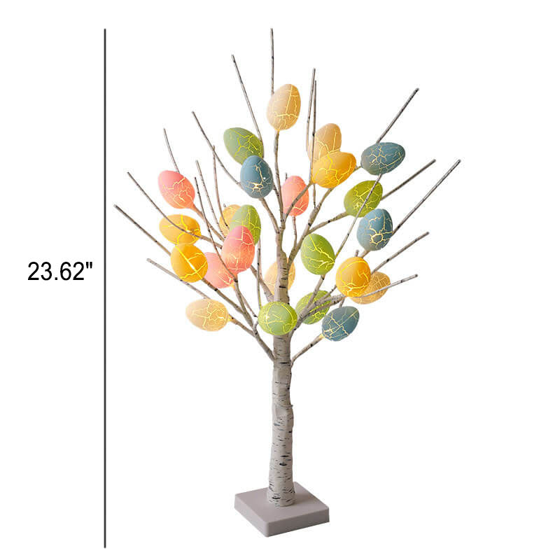 Moderne kreative Feiertagsdekorative bunte Ei-Simulation Baum Plastik LED Tischlampe 
