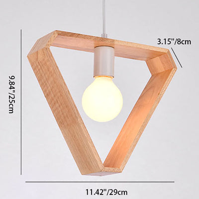 Moderne Einfachheit Holz Geometrische Form 1-Licht Pendelleuchte für das Wohnzimmer 
