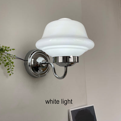 Zeitgenössische Retro Runde Wolken Eisen Glas 1-Licht Wandleuchte Lampe für Schlafzimmer 