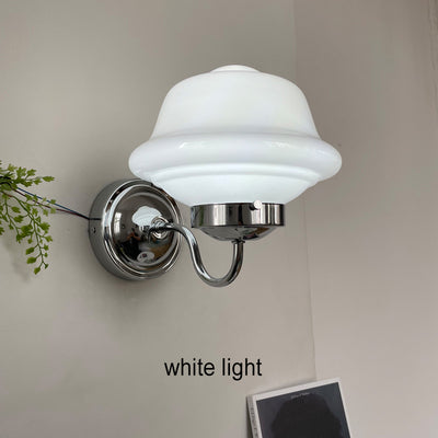 Contemporary Retro Round Clouds Iron Glass 1-Light Wall Sconce Lamp For Bedroom