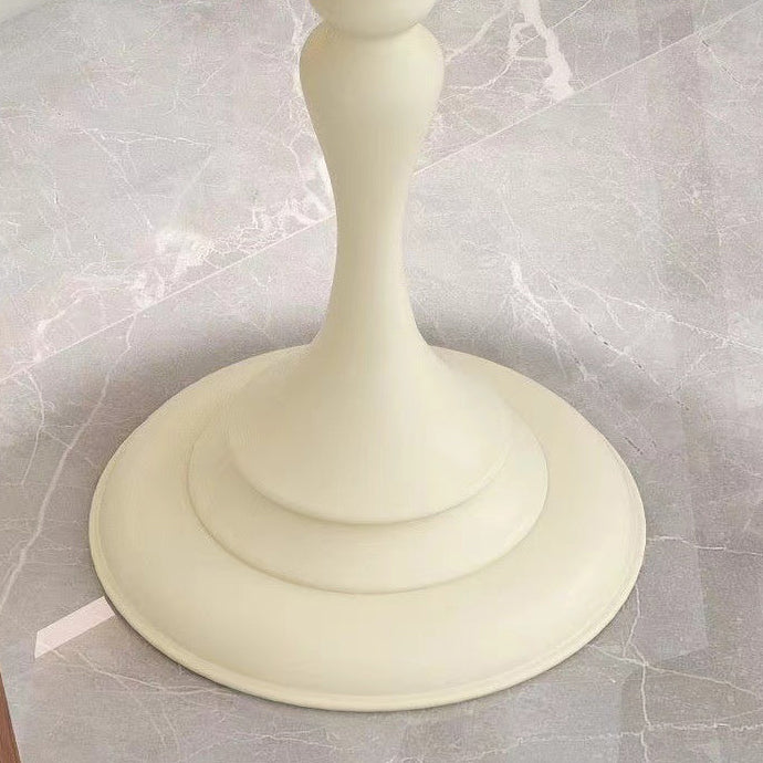 Mesa Auxiliar de Hierro Escandinava Contemporánea Redonda de 1 Pierna para Sala de Estar 