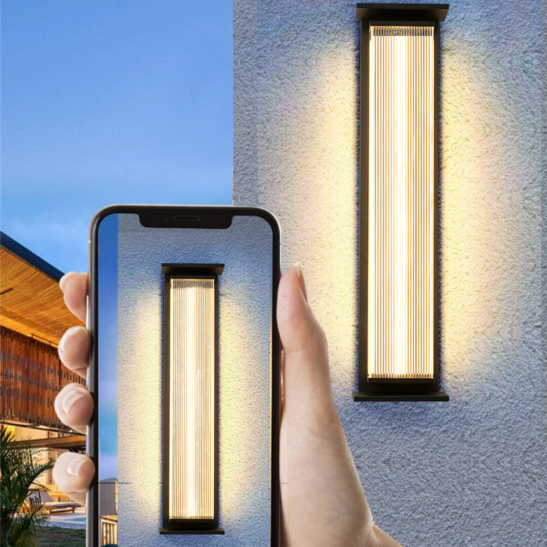 Applique murale LED en acier inoxydable acrylique rectangulaire étanche minimaliste moderne pour patio extérieur 