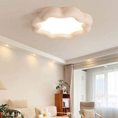 Modern Macaron Cloud Shape Resin LED Flush Mount Ceiling Light