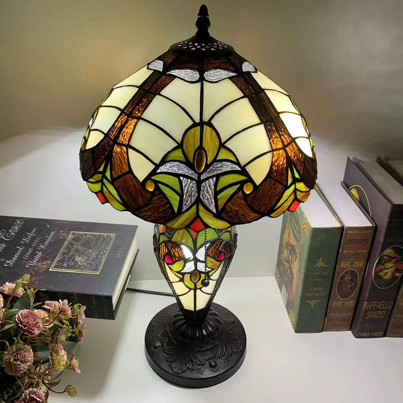 Tiffany Exquisite European Style Stained Glass 3-Light Table Lamp