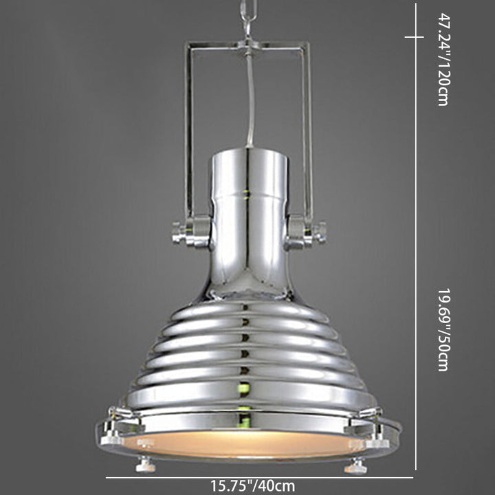 Suspension lumineuse contemporaine industrielle polonaise en fer avec abat-jour semi-circulaire à 1 lumière pour salle à manger 