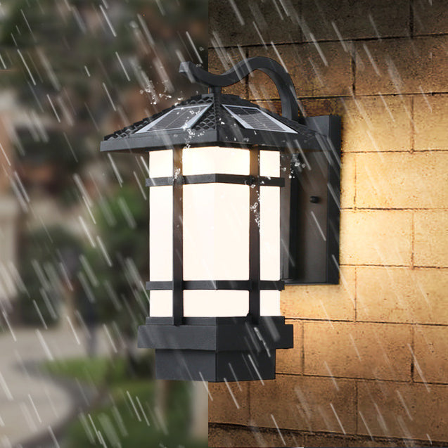 Lámpara de Aplique de Pared para Paisaje de Patio al Aire Libre LED Impermeable Solar Industrial 