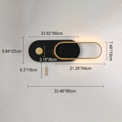Moderne minimalistische ovale Eisen Acryl LED Wandleuchte Lampe für Schlafzimmer 