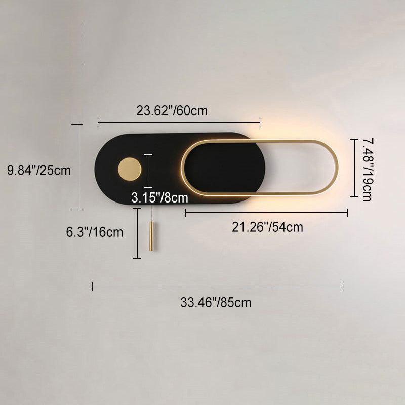 Moderne minimalistische ovale Eisen Acryl LED Wandleuchte Lampe für Schlafzimmer 