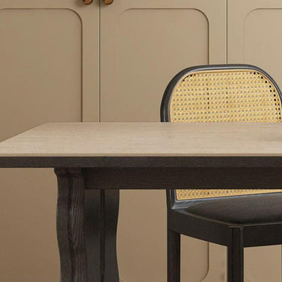 Table à manger contemporaine rétro rectangulaire en bois d'ardoise pour 4/6 sièges 