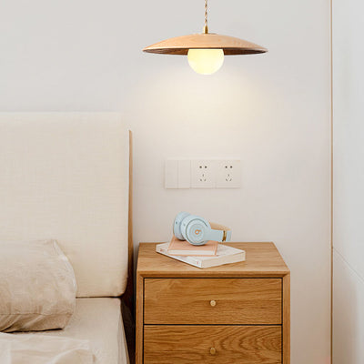 Modern Minimalist Log Long Line Circular 1-Light Pendant Light
