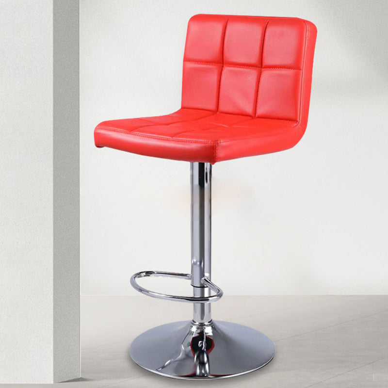 Tabouret de bar pivotant réglable en cuir carré simplicité contemporaine avec dossier et repose-pieds pour salle à manger 