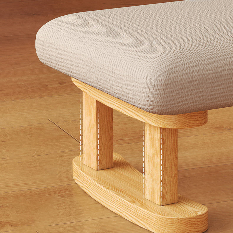 Taburete Bajo Rectangular de Tela y Madera Minimalista Moderno para Sala de Estar 