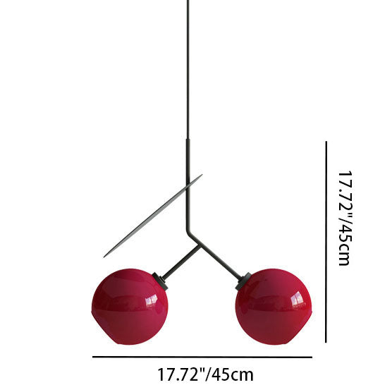 Moderne kreative Kirschglas-Eisen 1/2-Licht Pendelleuchte 