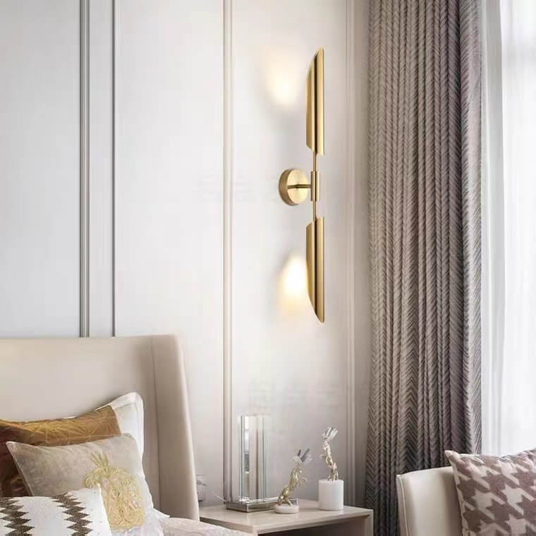 Modern Luxury Gold Iron Lampshade Cylinder 1/2-Light Wall Sconce Lamp
