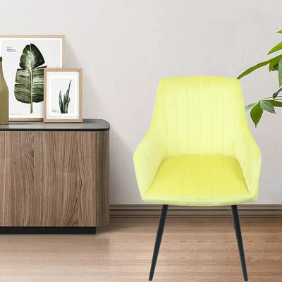 Moderna Minimalista Cuadrada Silla de Comedor de Hierro con Tela de Terciopelo y Esponja Cuatro Patas Reposabrazos Respaldo Para Comedor 