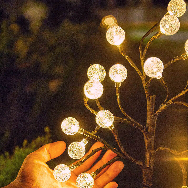 ضوء التوصيل الأرضي الزخرفي LED الخارجي بفرع الكريستال البسيط الحديث من ABS الشمسي 