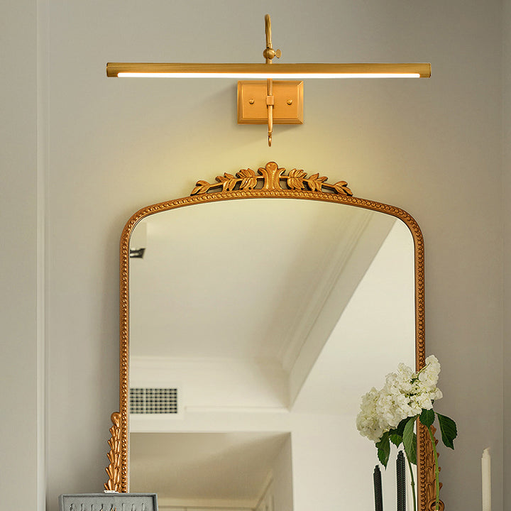 Applique murale LED en cuivre linéaire moderne de style milieu du siècle pour chambre à coucher 