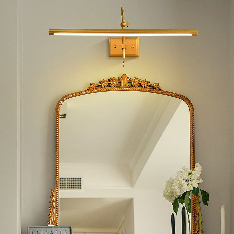 Moderne Mid-Century Linear All Copper LED Wandleuchte Lampe für Schlafzimmer 