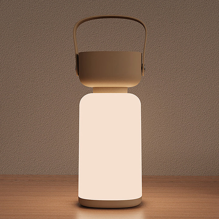 Lampe de table LED en cylindre en plastique ABS portable et étanche, simplicité moderne, pour éclairage extérieur de patio 