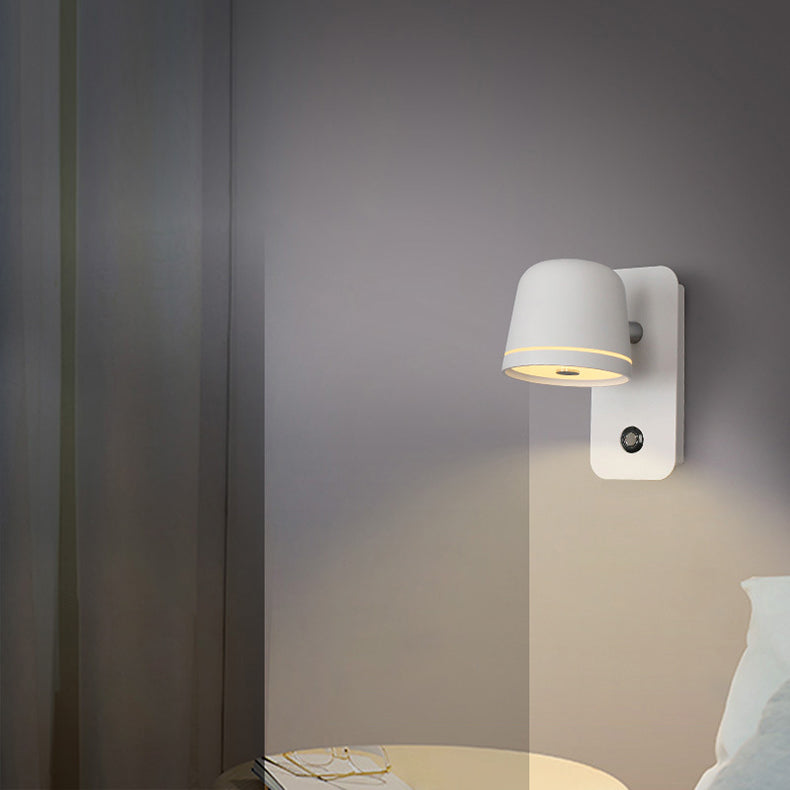 Lámpara de aplique de pared LED de acrílico de metal de aluminio rectangular redonda minimalista moderna para dormitorio 