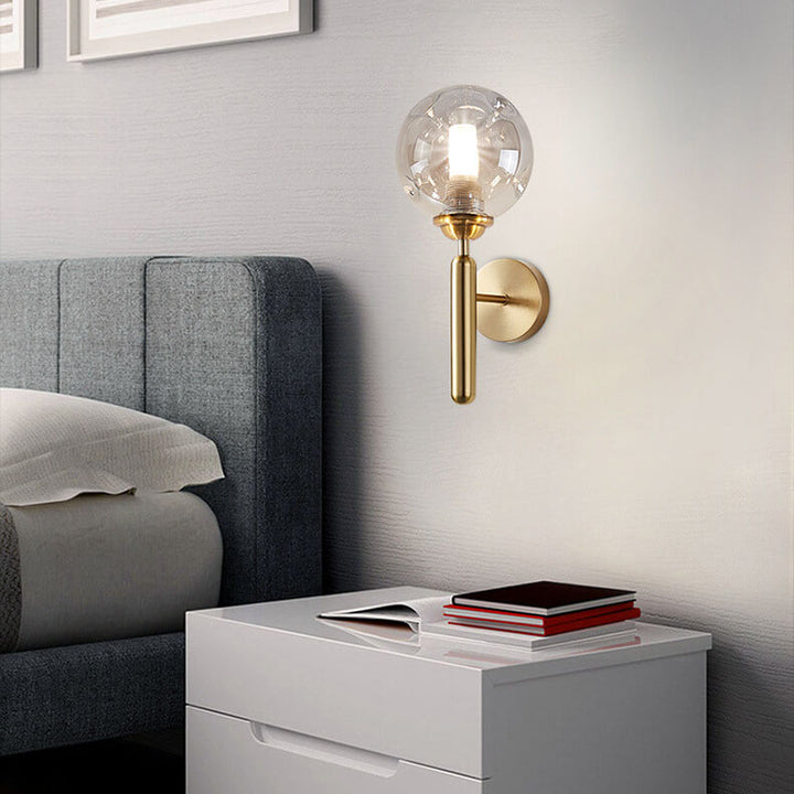 Lámpara Aplique de Pared Moderno Simple de Lujo Ligero con Esfera de Vidrio de 1 Luz 
