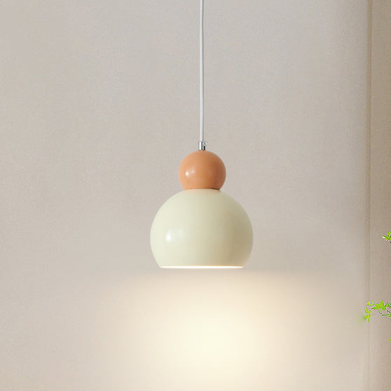 Lustre suspendu contemporain créatif en dôme rond en fer à 1 lumière pour salon 