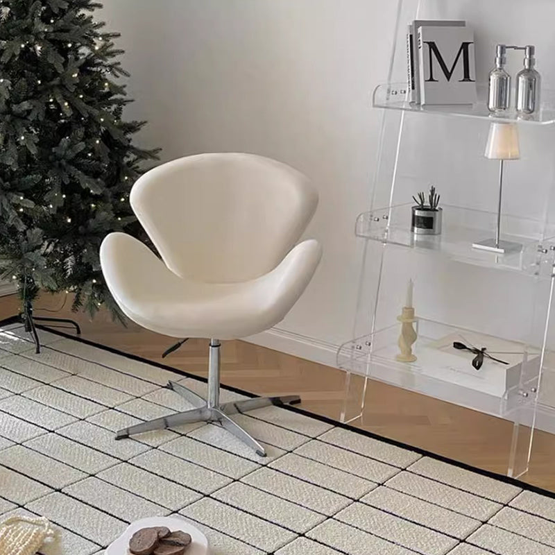 Moderner minimalistischer umwickelter gepolsterter Flanell-Lammfell-Beweglicher Schreibtischstuhl Rückenlehne Armlehne für das Home Office 