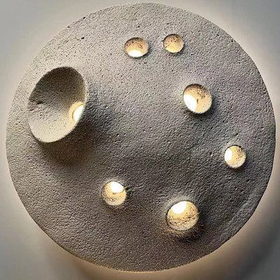 Contemporary Creative Waterproof Lunar Concrete LED Wall Sconce Lamp For Garden