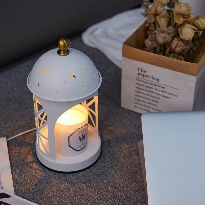 Lampe de table en métal contemporaine Creative Castle 1 lumière pour faire fondre la cire aromatique pour chambre à coucher 