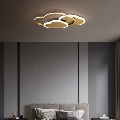 Moderne minimalistische Wolke alle Kupfer Acryl LED Unterputz Deckenleuchte für Schlafzimmer 