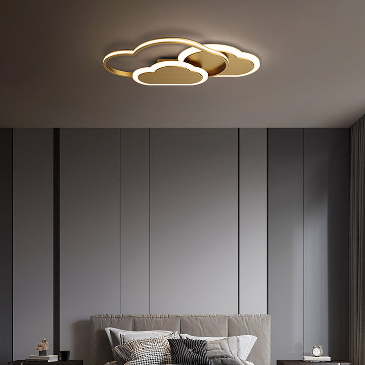 Moderne minimalistische Wolke alle Kupfer Acryl LED Unterputz Deckenleuchte für Schlafzimmer 