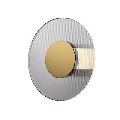 Modern Light Luxury Hardware Disc Glass LED Wall Sconce Lamp