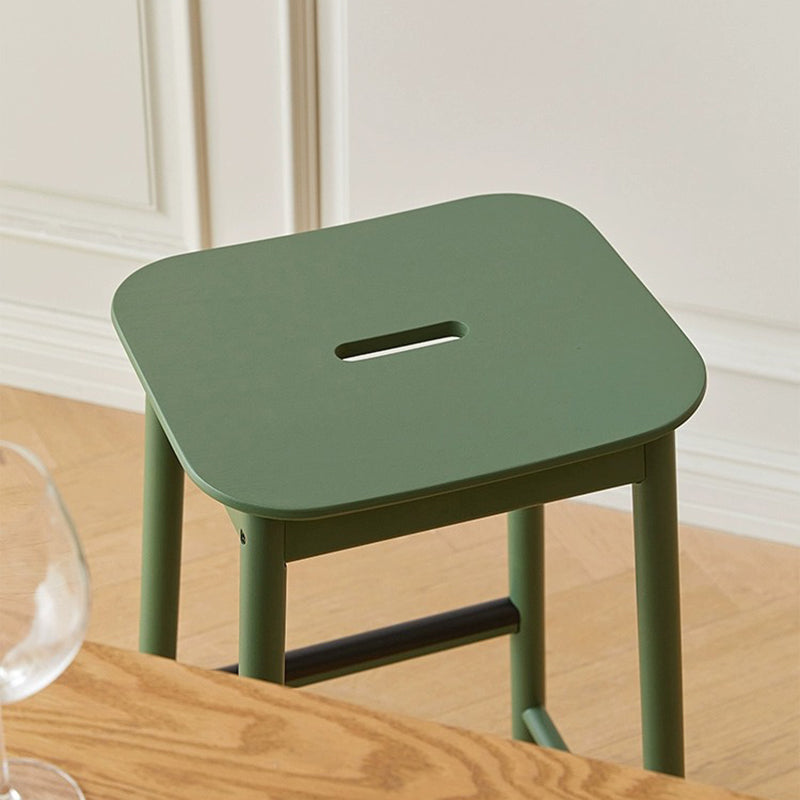 Reposapiés de taburete de bar rectangular de madera nórdica contemporánea para cocina 