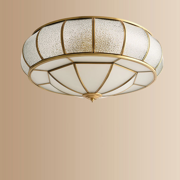 Dôme ovale de luxe contemporain en verre et cuivre complet 3/4/6 lumières plafonnier pour chambre 