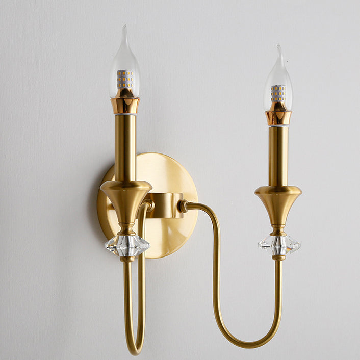 Applique Murale 1 Lumière en Verre de Cuivre Traditionnelle Française pour Chambre 