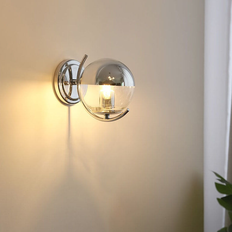 Contemporary Creative Hardware Ball 1-Light Wall Sconce Lamp For Bedroom