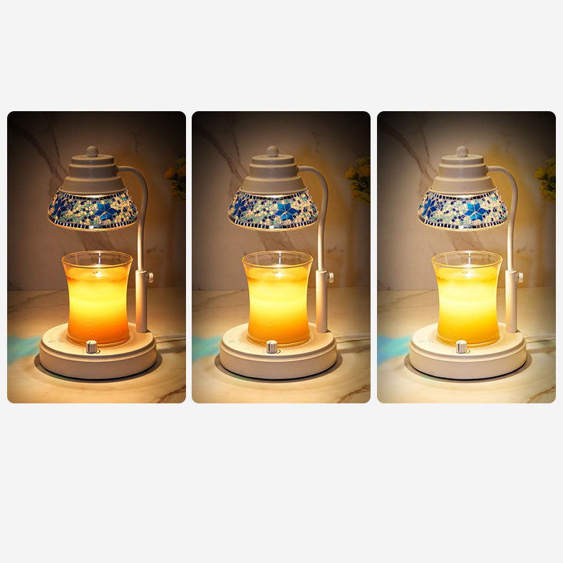 Lampe de table en cire fondante à aromathérapie 1 lumière en cristal plastique fer cylindre disque scandinave contemporain pour chambre à coucher 