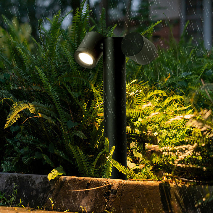 Lumière de jardin extérieure LED en aluminium avec cylindre rond rotatif minimaliste moderne en verre trempé 