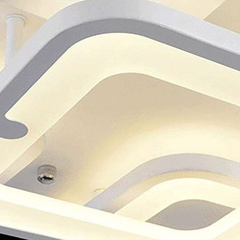 Moderne minimalistische quadratische Rechteckgitter-Hardware Acryl LED Semi-Flush Mount Deckenleuchte für Wohnzimmer 