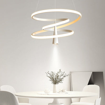 Moderne minimalistische Kreis konische Eisen Acryl LED Kronleuchter für Wohnzimmer 